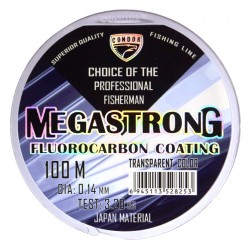 Волосінь для риболовлі, Condor Megastrong Fluorocarbon Coating, 100м, перетин 0,14мм